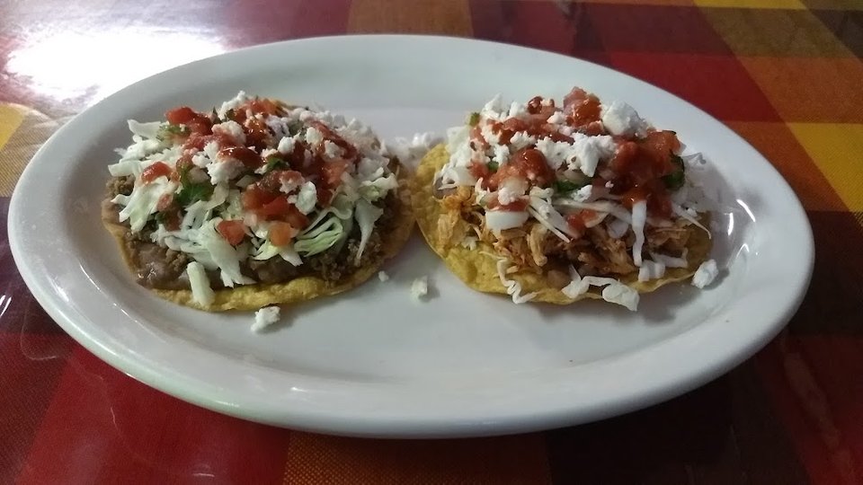 Beef and Chicken Tostadas