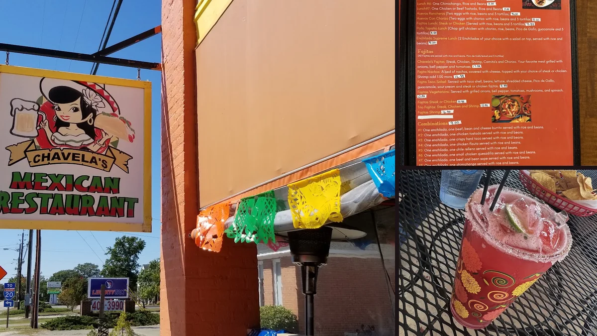 Outdoor seating beside a casual restaurant patio