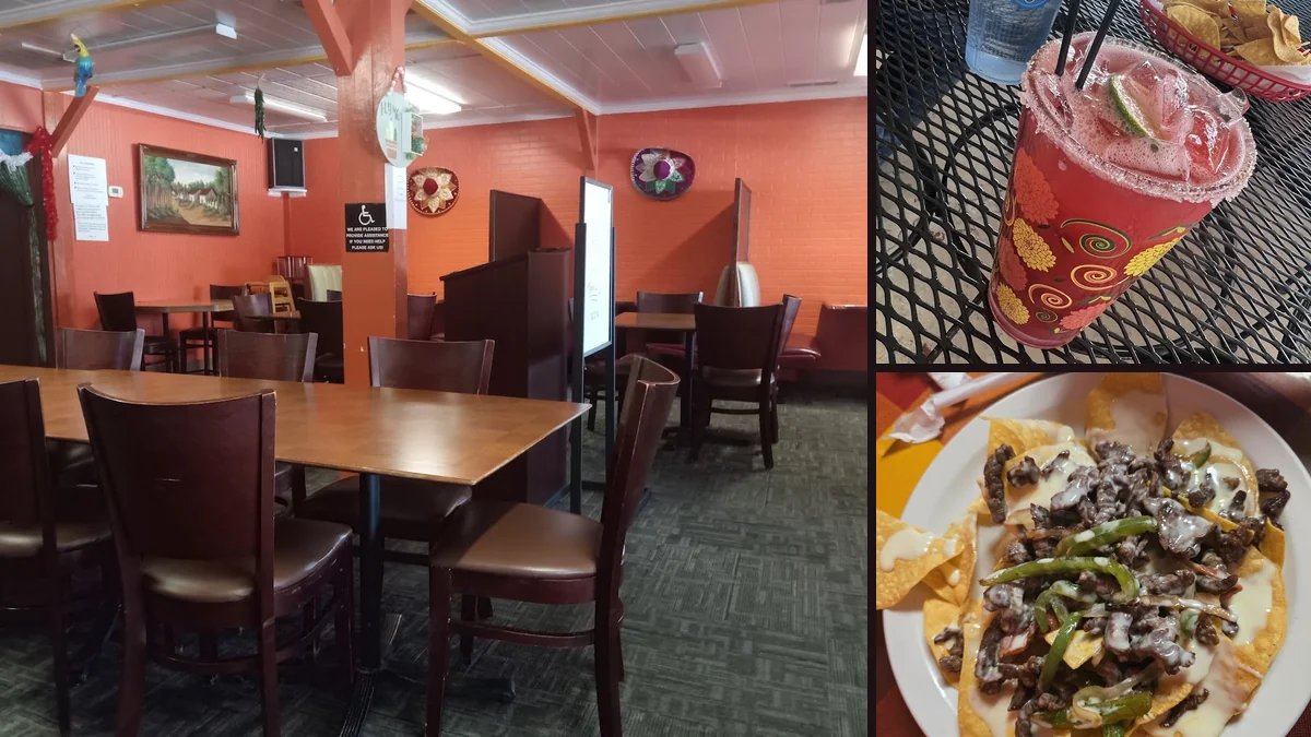Mexican restaurant dining room with table service