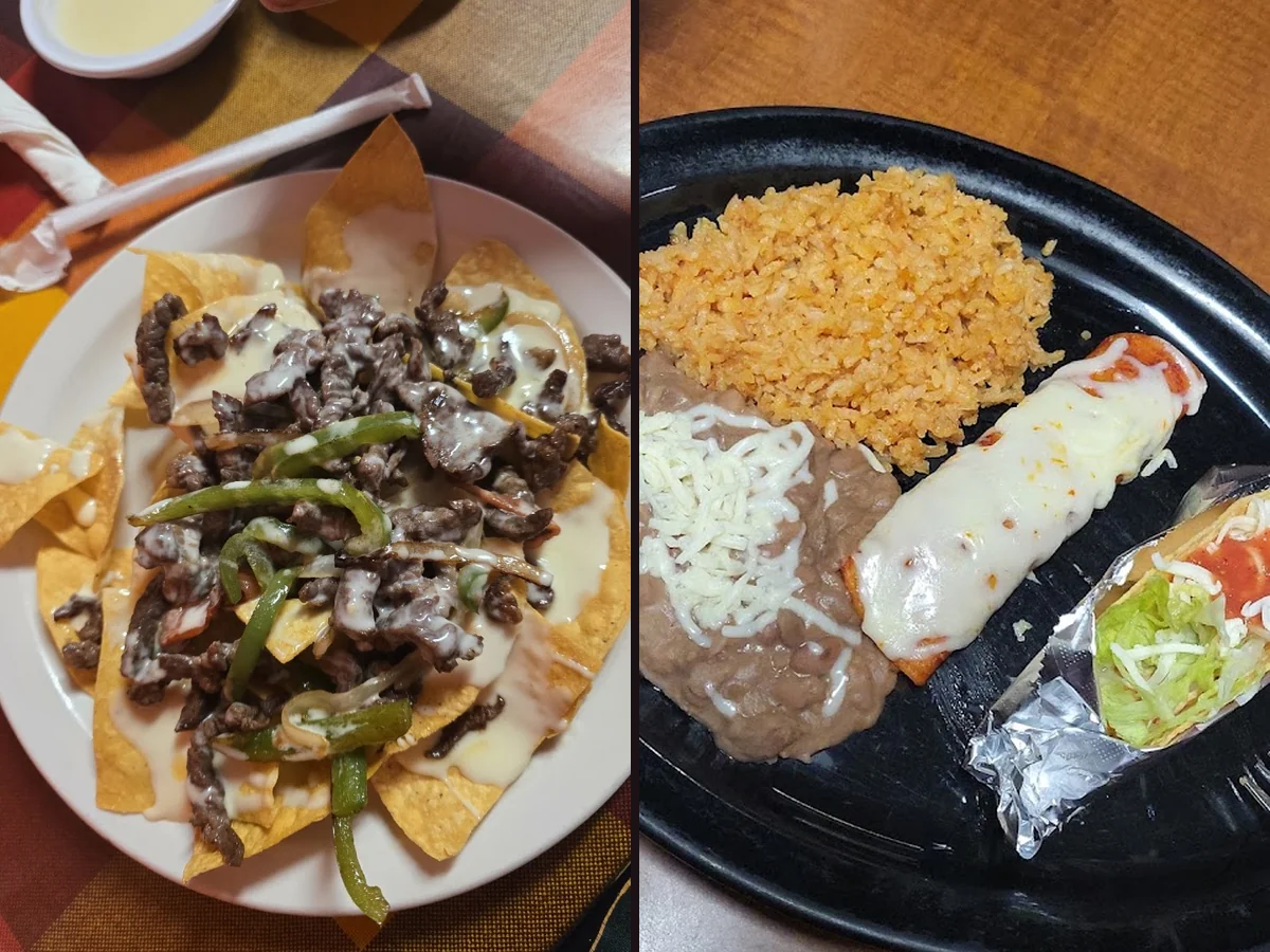 Mexican restaurant dining room with table service
