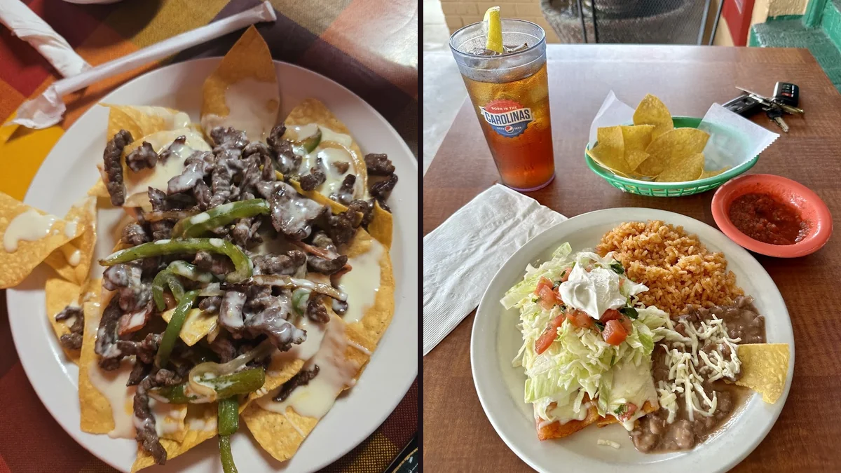 Mexican restaurant dining room with table service